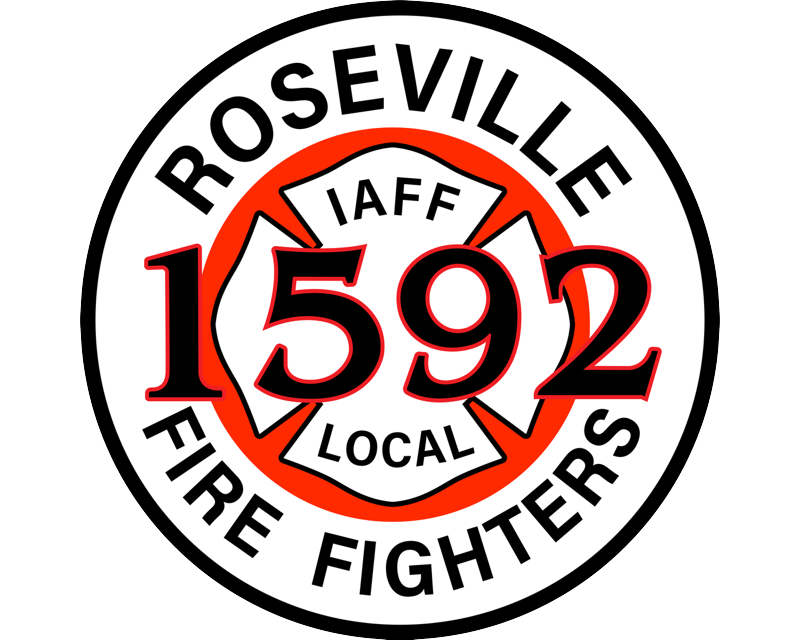 Roseville Firefighters IAFF Local 1592 white logo Endorsement for Jeresia Ewell 5-4